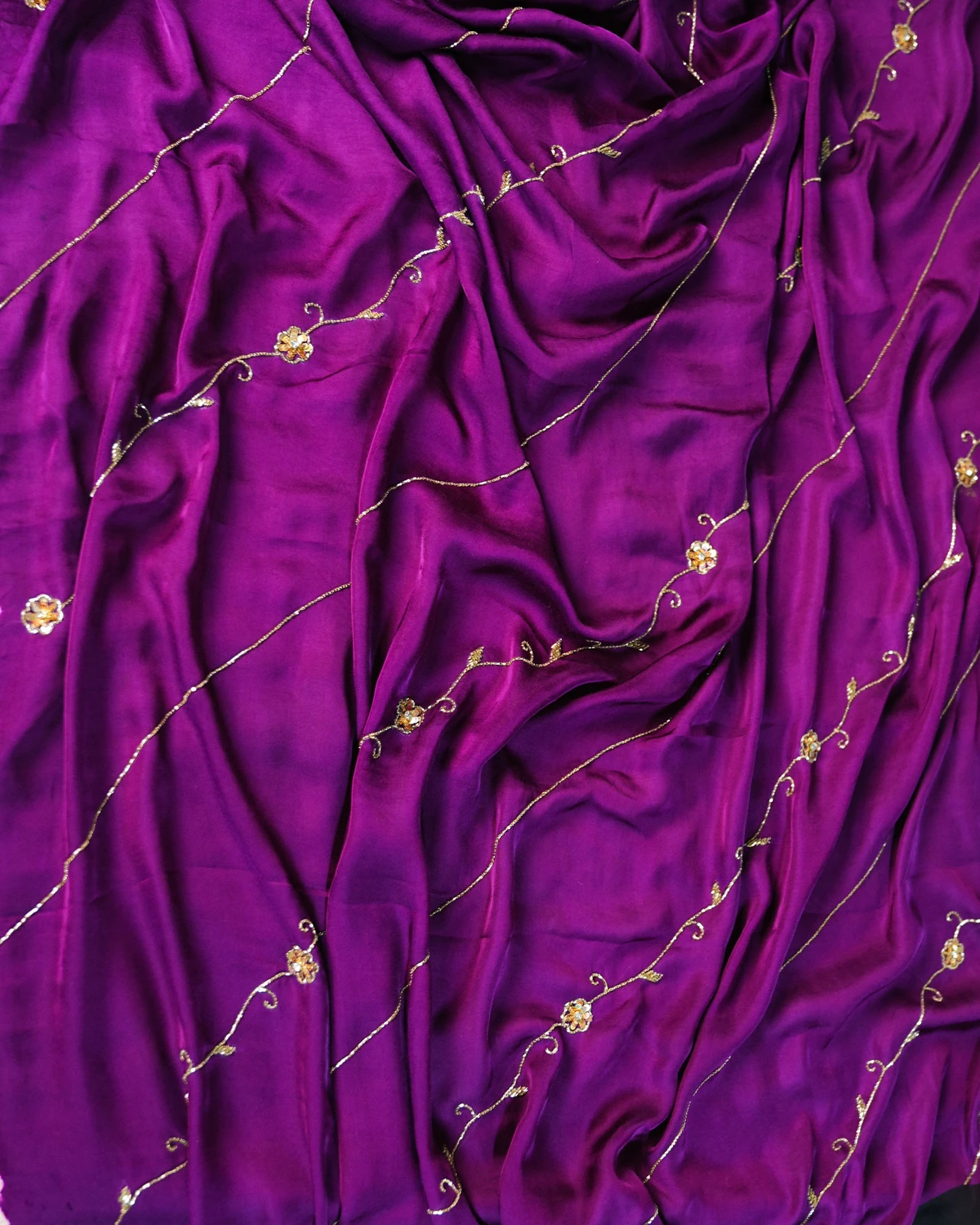 Purple Ajrakh Bandhani Saree
