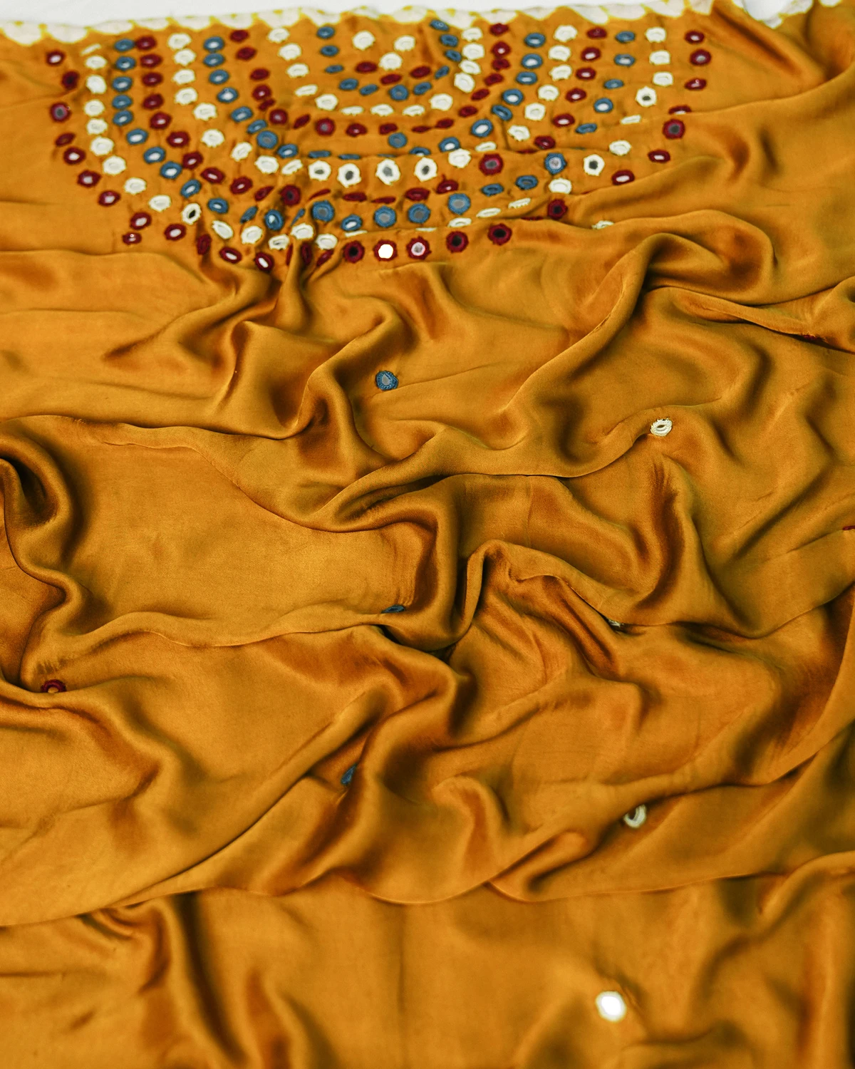 Brown Ajrakh Silk Saree — Ajrakh Modal Silk Saree