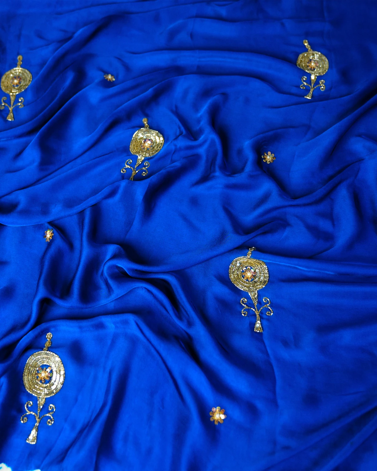 Blue Zardozi Hand Embroidered saree — Blue Zardozi Hand Embroidered saree