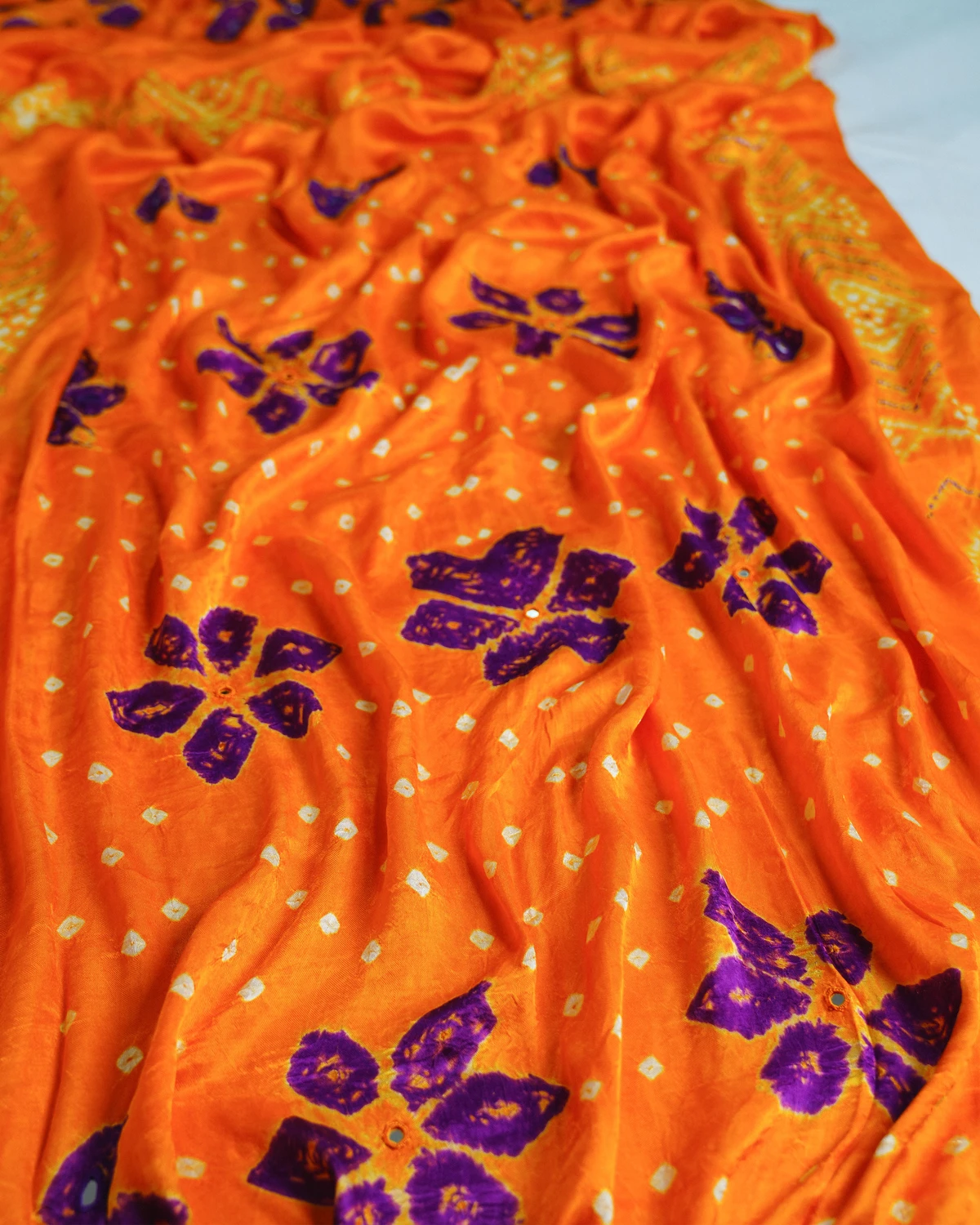 Vibrant Mango Orange  Model Silk Saree — Vibrant Mango Orange Model Silk Saree