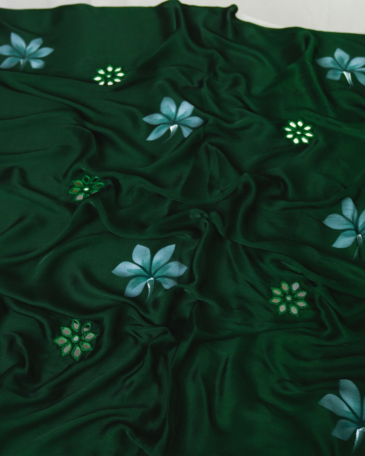 Forest Green Modal silk Saree — Modal silk Saree