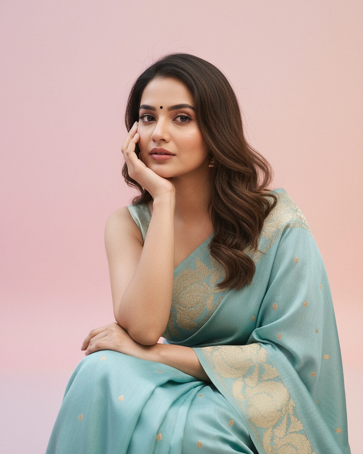 Light Blue Raw Mango Saree