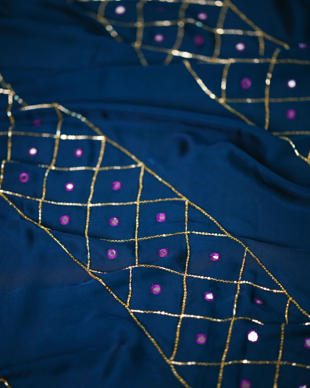 Royal Blue Zardozi and Jaal Saree — Royal Blue Zardozi and Jaal Saree