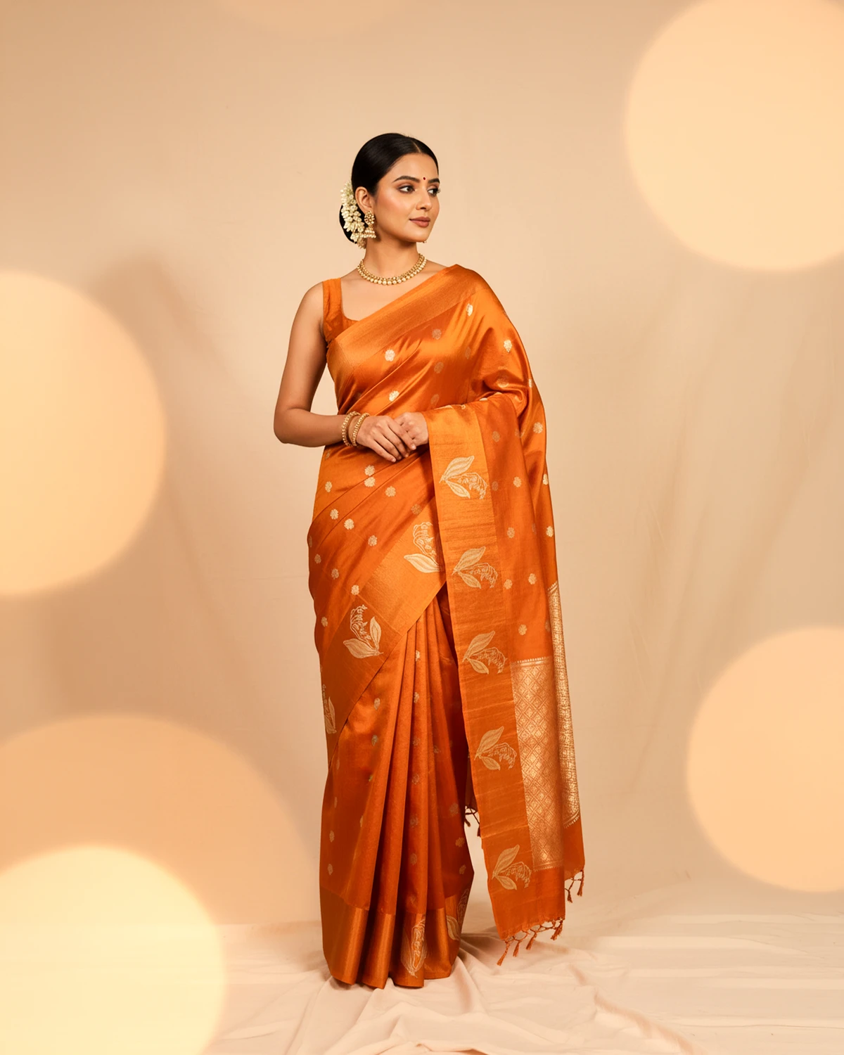 Orange Raw mango saree