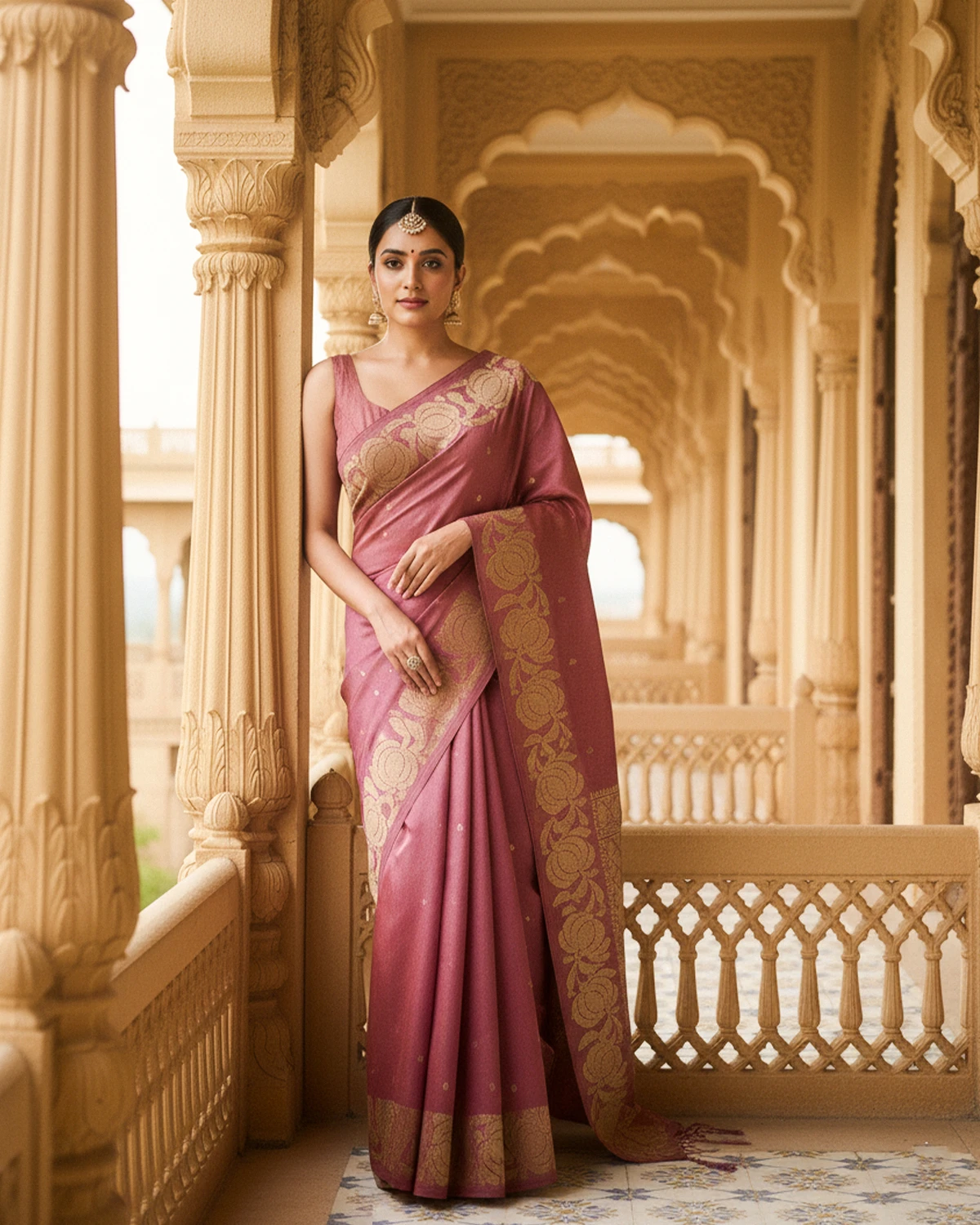 Pink Raw Mango Saree