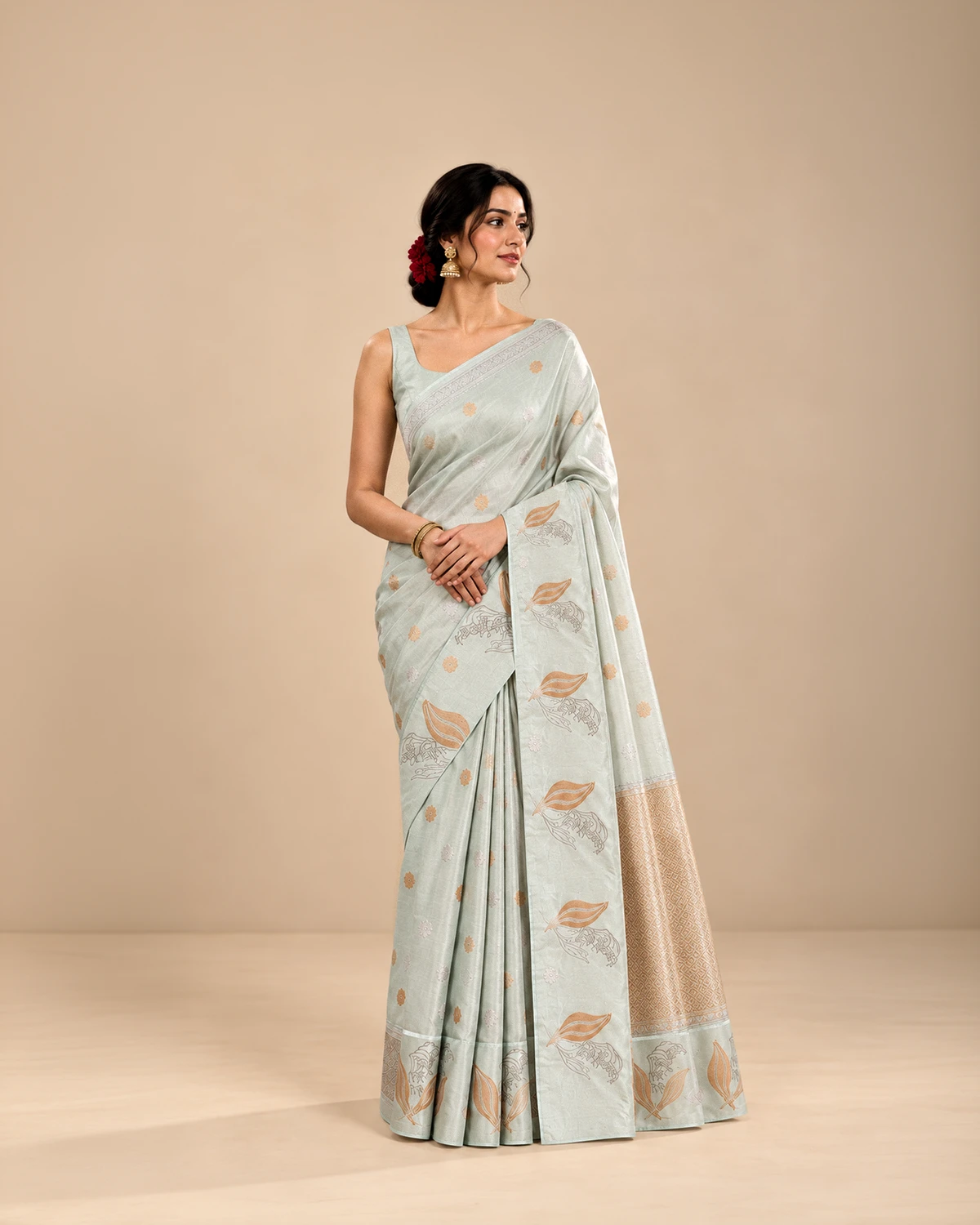 Silver Raw Mango Saree